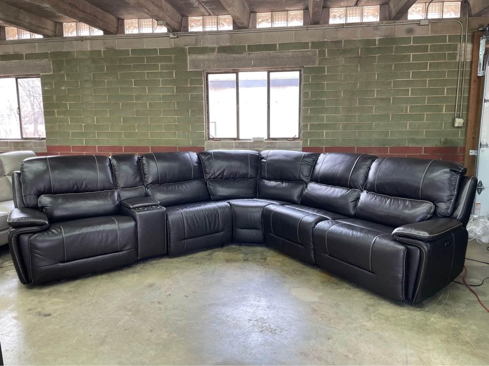 Malachi Leather Power Reclining Sectional with Power Headrests