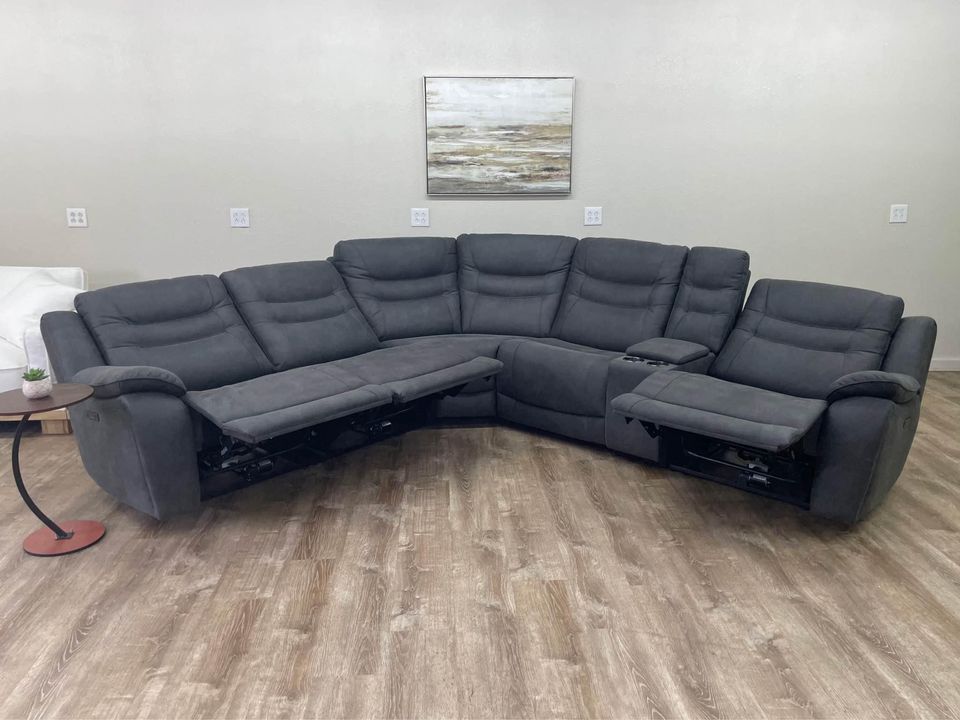 Kelsee Fabric Power Reclining Sectional with Power Headrests
