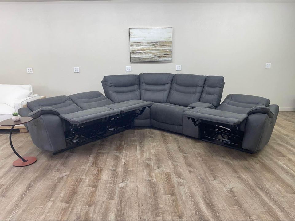 Kelsee Fabric Power Reclining Sectional with Power Headrests