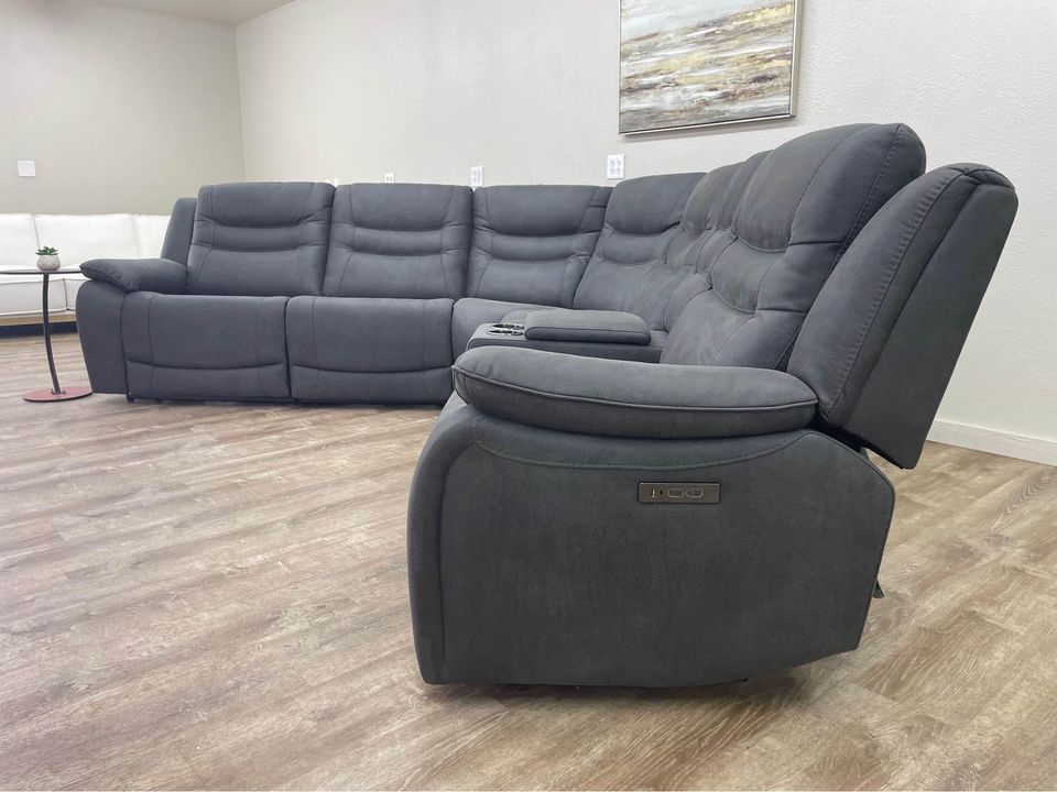 Kelsee Fabric Power Reclining Sectional with Power Headrests