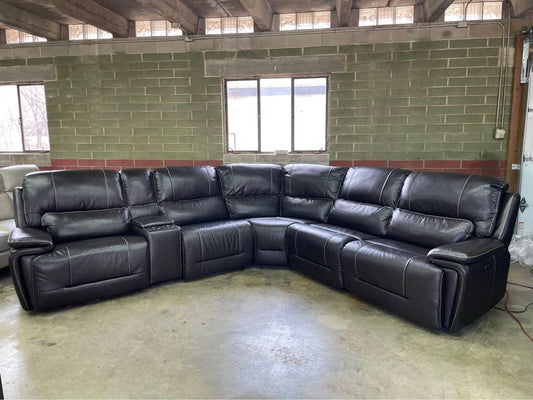 Malachi Leather Power Reclining Sectional with Power Headrests