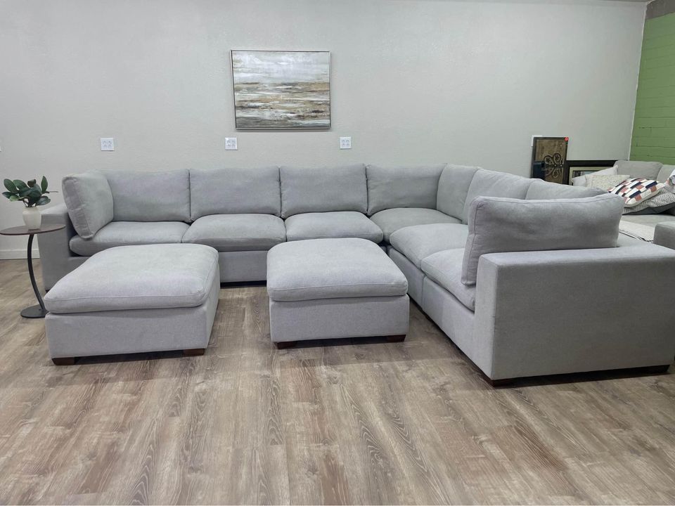 Thomasville Lowell 8piece Fabric Modular Sectional C&C Furniture