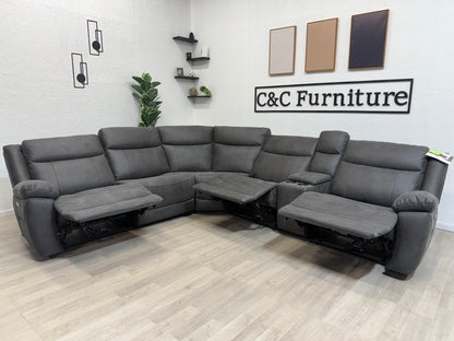 Zachary Fabric Power Reclining Sectional with Power Headrests