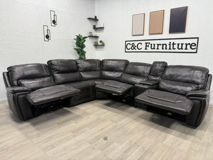 Malachi Leather Power Reclining Sectional with Power Headrests