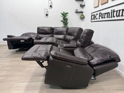 Malachi Leather Power Reclining Sectional with Power Headrests