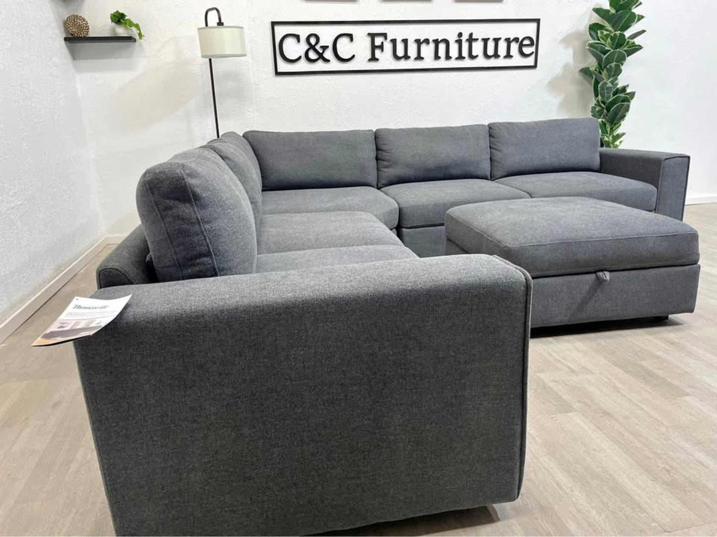 Sectional Sofa with Storage Seats and Ottoman - Delivery Available